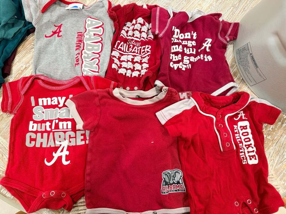 NCAA Alabama Crimson Tide Baby Bodysuits Size 0/3 Months Lot of 6